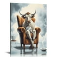 thumbnail image 1 of COMIO Funny Cow Canvas Wall Art Print Pictures - Cow Have Coffee Artwork with Framed Painting for Kitchen, 1 of 4