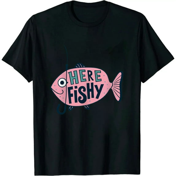 COMIO Funny Fisherman HereFishyFishyFishy Fishing T-Shirt