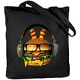 thumbnail image 1 of COMIO Funny Giant Hamburger Dancing With Music Headphones Women Shopping Bag 14.1x15.7in, 1 of 6