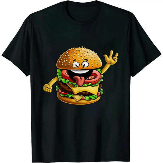 COMIO Funny Hamburger For Men Women Cheeseburger Fast Food T-Shirt