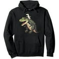 thumbnail image 1 of COMIO Funny Opossum Riding T Rex Dinosaur Pullover Hoodie, 1 of 3