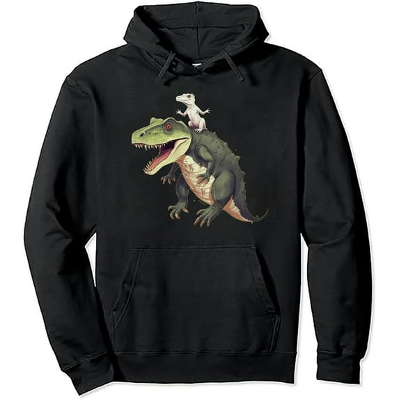 COMIO Funny Opossum Riding T Rex Dinosaur Pullover Hoodie