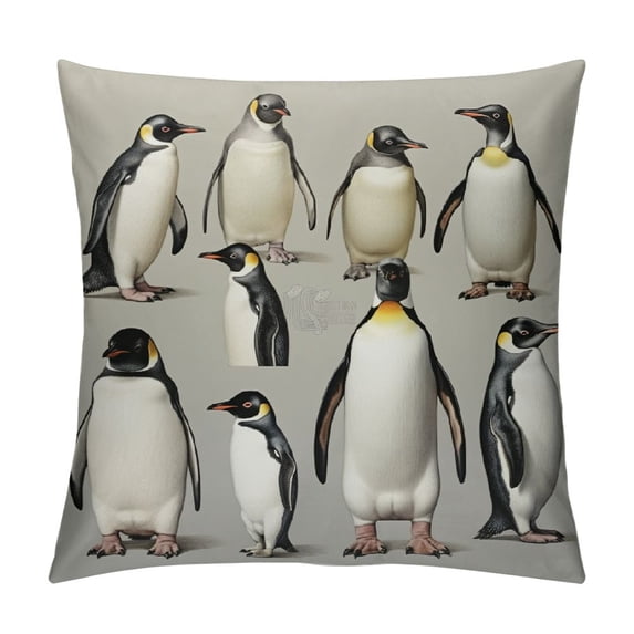 COMIO Funny Penguins Decorative Throw Pillow Case, Penguin Decor Home Decor Cushion Cover, Penguin Love Gifts, Gift Boyfriend, Husband, Fiance