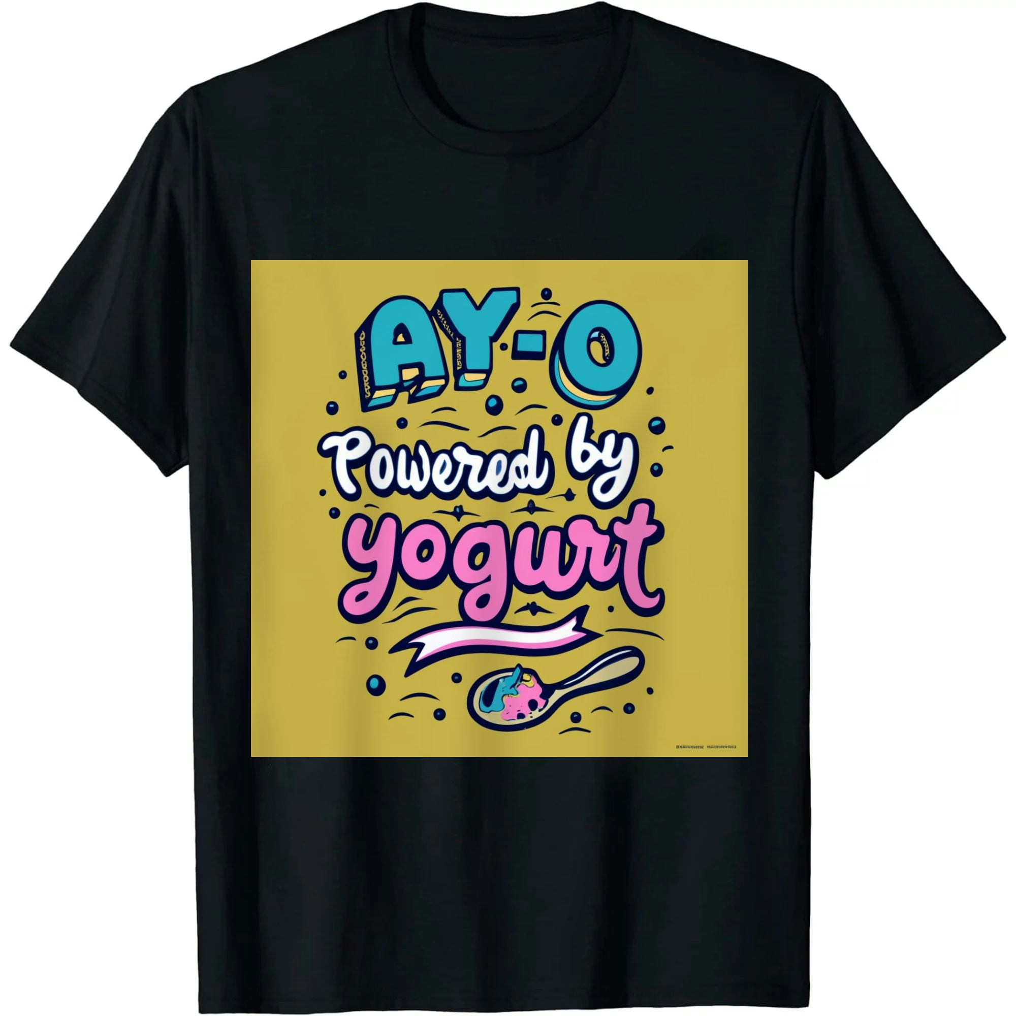Comio Funny Powered By Yogurt Design Dairy Products T Shirt Walmart