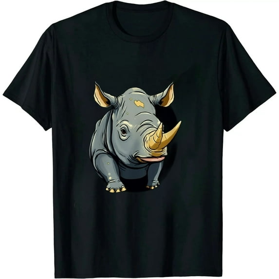 COMIO Funny Rhino In The Pocket Gift Rhinoceros Pocket T-Shirt
