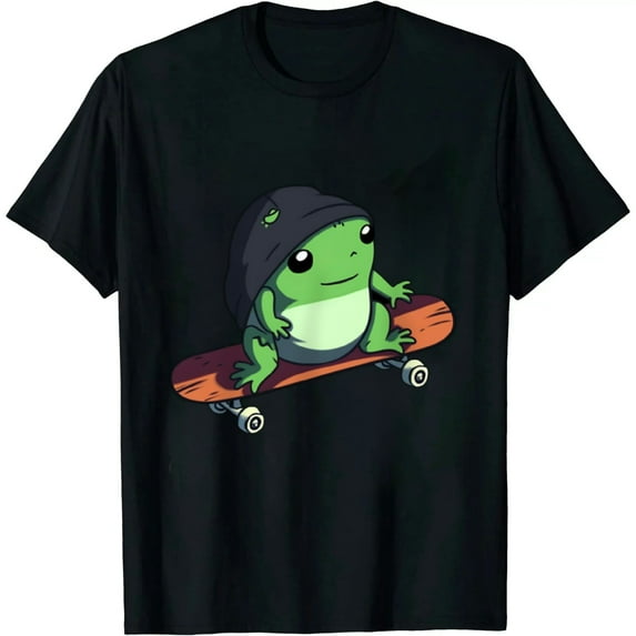 COMIO Funny Skateboarding Frog T-Shirt