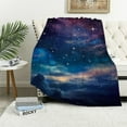 thumbnail image 1 of COMIO  Galaxy Blanket, Outer Space Universe Warm Throw Blanket for Couch Sofa Bed Adults Women Man, Blue Purple, 1 of 6