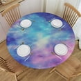 thumbnail image 1 of COMIO  Galaxy Pattern Round Fitted Table Cloth with Elastic Edge Waterproof Tablecloths Wipeable Circle Table Cover for Round Table Indoor Outdoor Use, 1 of 7