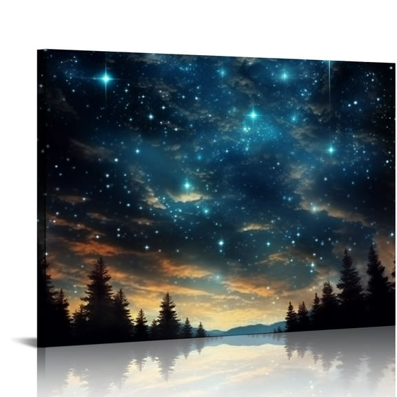 COMIO  Galaxy Wall Decor for Room Canvas Wall Art Colorful Nebula Starry Cosmic Painting Astronomy Poster Modern living room Bedroom Aurora Nature Landscape