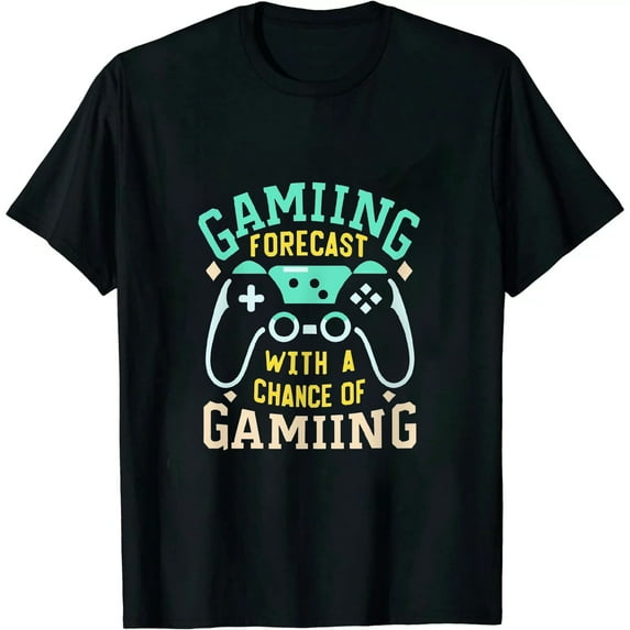 COMIO Gaming with a Chance of Gaming Video Gamer Controller Shirt