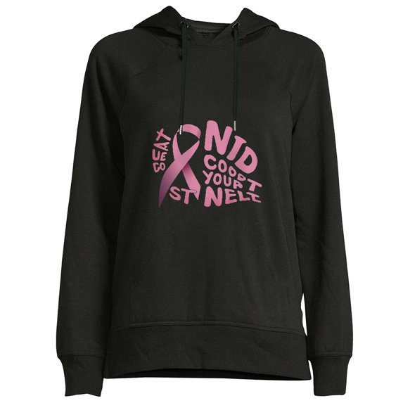 COMIO Girls Hoodie Volleyball Pink Ribbon Long Sleeve Sweatshirt Black