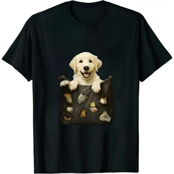 COMIO Golden Retriever In Pocket Puppy T Shirt