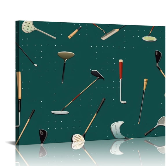 COMIO  Golf Sports Canvas Wall Art Golfing Sports Painting Wall Decor Framed Posters Home for Living Room Bedroom Bathroom Decoration