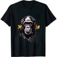 thumbnail image 1 of COMIO Gorilla Butterfly Artwork | Animal Motif Gorilla T-Shirt, 1 of 3