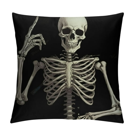 MLJA Gothic Christmas Decor Gothic Bedding Room Decor Goth Pillow Covers Both Painted Skeleton Horror Throw Pillows for Couch Bed Sofa