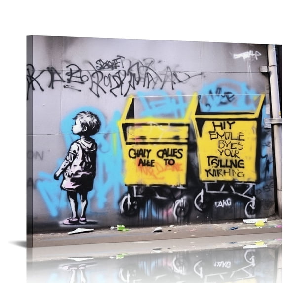 COMIO - Graffiti Street Art Canvas Graffiti Art Prints on Canvas Stretched Framed Canvas Wall Art Decor for Living Room Home Walls