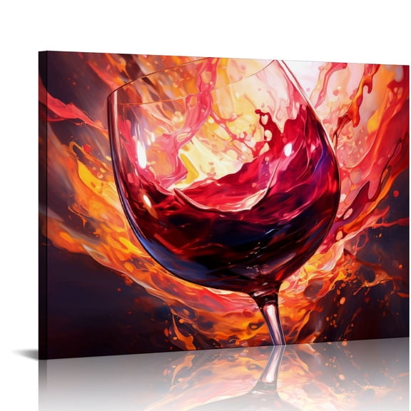 COMIO Graffiti Wall-Art - Red Wine Decor For Kitchen - Canvas Art Wall Decor For Living Room Ready To Hang
