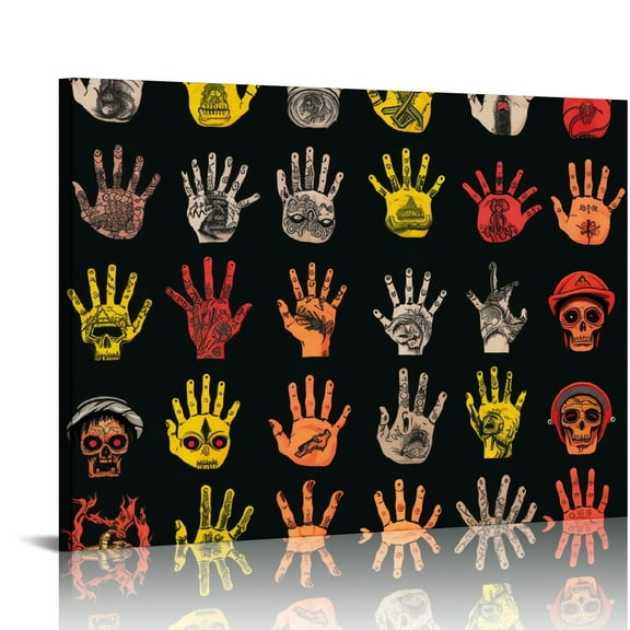 COMIO Graffiti Wall Art - Street Art Canvas Graffiti, Wall Art Graffiti, Graffiti Picture Lover Hands Prints for Bedroom Decor, Pop Art Wall Decor, Modern Framed Artwork for Home Decor