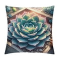thumbnail image 1 of YANMS Green Succulent Plant Throw Pillow Case Cushion Cover Home Office Decorative for Sofa Living Room Square White, 1 of 5