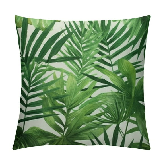 COMIO Green Plant Leaf Decorative Throw Pillow Covers for Couch Bed Sofa Living Room Tropical Plants Leaves Square Cushion Cases Art Home Decor