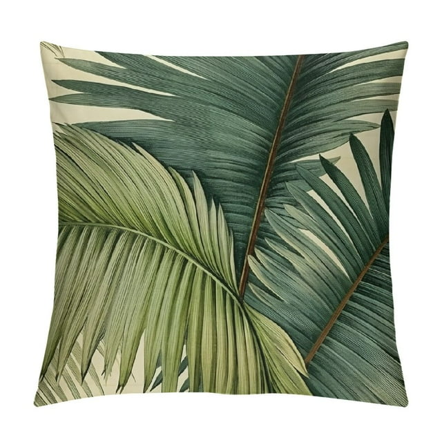COMIO Green Plant Leaf Decorative Throw Pillow Covers for Couch Bed