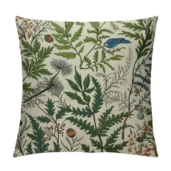 COMIO Green Plant Pillow Covers Green Botanical Fern Leaf Decorative Pillow Cases Spring Summer Vintage Floral Throw Pillows Farmhouse Home Decor for Living Room Couch Outdoor