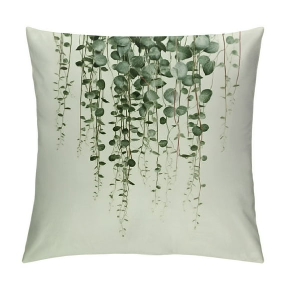 COMIO Green Plants Throw Pillow Cover Green Leaf Decorative Pillowcase Farmhouse Country Pillow Case Cushion Covers for Home Bedroom Office Sofa Car Couch Chair Decor