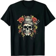 COMIO Guns N' Roses T Shirt Women Vintage Skeleton Graphic Rock Music Shirt Casual Country Music Short Sleeve Tees Tops