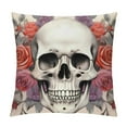 thumbnail image 1 of COMIO  Halloween Pillow Covers Rustic Skull Rose Floral Gothic Halloween Pillows Decorative Throw Pillows Case Fall Holiday Farmhouse Outdoor Cushion Covers for Couch, 1 of 5