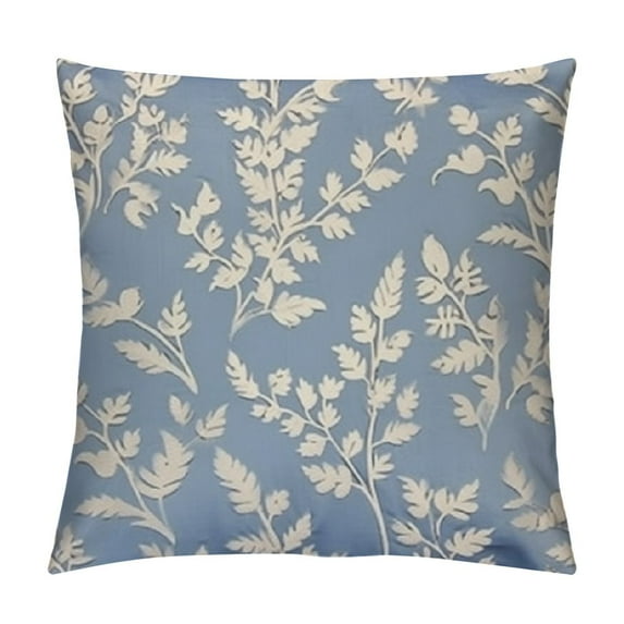 QZHH Hand Crafted Square Decorative Accent Throw Pillow Cover - for Master Bedroom, New Home, Anniversary, Farmhouse, Couch, Sofa - Leaves-Robins Egg.