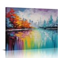thumbnail image 1 of COMIO Hand Painted Modern Oil Painting on Canvas Large Abstract Wall Art Colorful Artwork Living room Bedroom Dining Room Wall Decor Ready to Hang 20x16in, 1 of 4