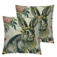 thumbnail image 1 of YANMS Happy Easter Bunny Decorative Throw Pillow Covers is Rabbit Flowers Porch Outdoor Home Decor, Religious Cross Floral Bowknot Vintage Couch Cushion Case&nbsp;2pc White, 1 of 6