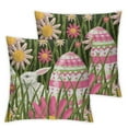 thumbnail image 1 of COMIO Happy Easter Day Colored Eggs Butterfly Flower Spring Blessing Gift Square Throw Waist Pillow Case Decorative Cushion Cover Pillowcase Sofa Lumbar &nbsp;2pc, 1 of 6