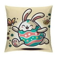 thumbnail image 1 of COMIO Happy Easter Hello Spring Gnome Flower Throw Pillow Covers, Cushion Case Decoration for Sofa Couch, 1 of 5
