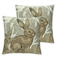 thumbnail image 1 of COMIO  Happy Easter Throw Pillow Covers Rabbit Bunnies Cushion Pillowcase Beige and White Rabbits Pillowcase Cushion Cover for Easter Bedroom Sofa Decorations &nbsp;2pc, 1 of 6