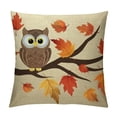 thumbnail image 1 of COMIO  Happy Harvest Autumn Season Yellow Fall Leaves Animal Birds Owl Waist Lumbar Cushion Cover Pillow Case Cover Home Chair Couch Decor, 1 of 5