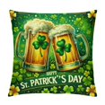 thumbnail image 1 of YANMS Happy St Patricks Day Pillow Covers Green Shamrock Beer Throw Pillow Covers for Couch Living Room Lumbar Sofa Decorative Pillowcase Saint Patricks Day College Ornament, 1 of 5