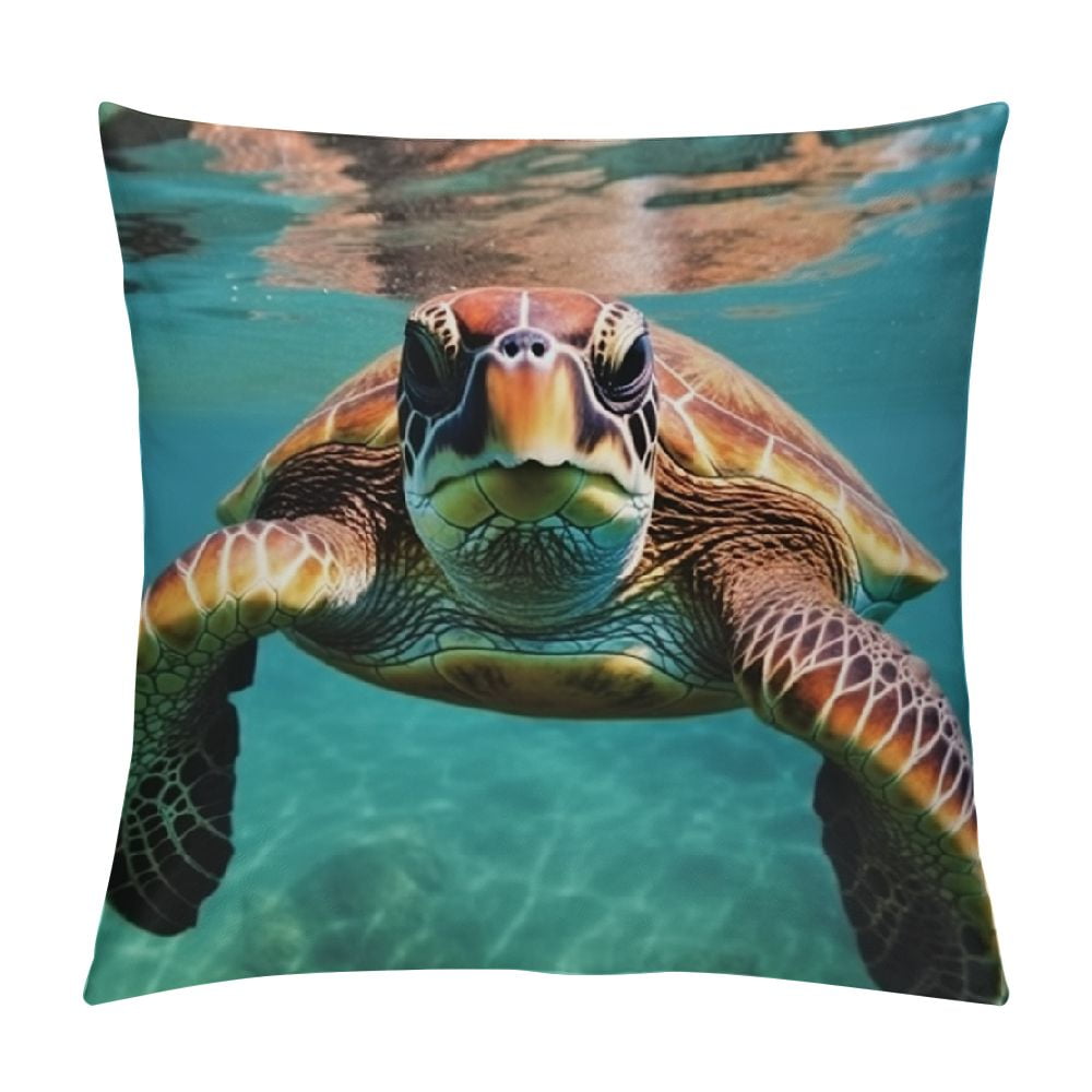 COMIO Hawaiian Animal Sea Turtle Throw Pillow Covers Decorative Square ...