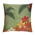 thumbnail image 1 of COMIO  Hawaiian Throw Pillow Cushion Cover, Aloha Vintage Print Colorful Swirl Backdrop Dolphins Palm Trees Flowers, Decorative Square Accent Pillow Case, 1 of 5