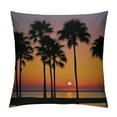 thumbnail image 1 of COMIO  Hawaiian Throw Pillow Cushion Cover, Hawaiian Sunset on Big Island Anaehoomalu Bay Ocean Romantic Resort, Decorative Square Accent Pillow Case, Mauve Black, 1 of 5