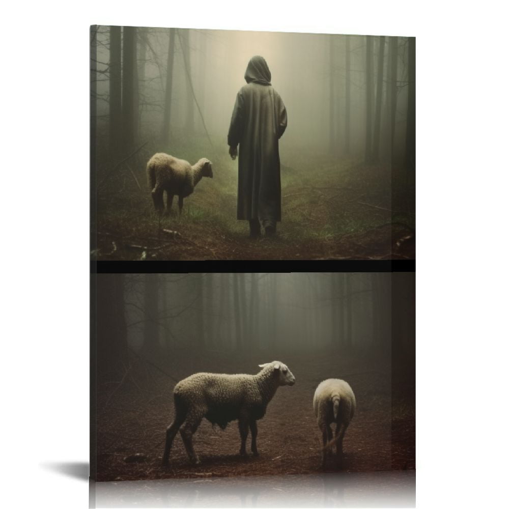 COMIO He Ran, He Rescued He Carried Canvas Print Depicting Jesus and ...