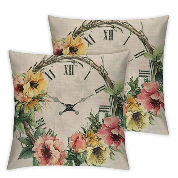 COMIO He is Risen Easter Religious Pillow Covers Colorful Flowers Throw Pillow Case Easter Spring Pillow Cover Cushion Cover for Home Couch Sofa Bedroom Livingroom 2pc