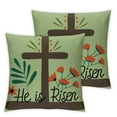 thumbnail image 1 of COMIO He is Risen Easter Throw Pillow Cover, Decorative Holiday Cushion Case Olive Branch Cross Sign, Farmhouse Spring Home Decorations Square Pillowcase Decor for Sofa Couch  2pc, 1 of 6