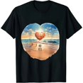 thumbnail image 1 of COMIO Heartbeat Palm Tree Wine Glass Flipp Flop Summer Lover T-Shirt, 1 of 3