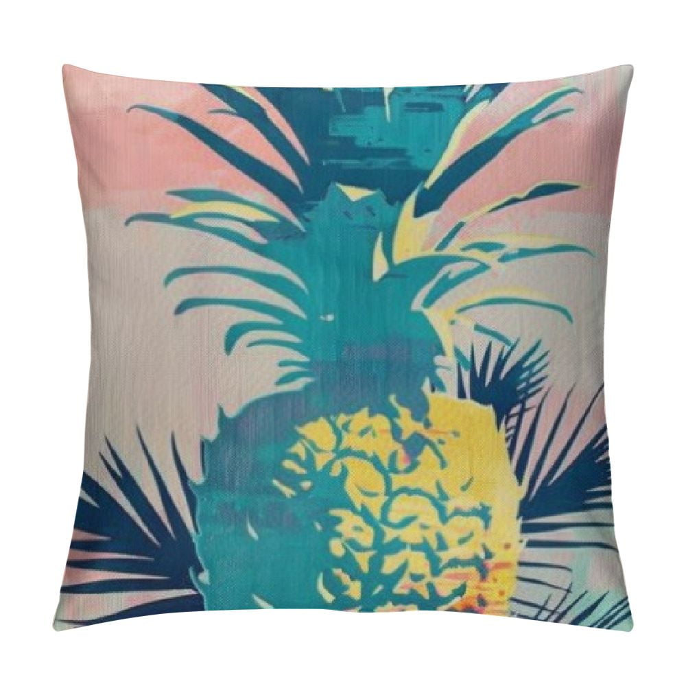 COMIO Hello Summer Pillow Covers Beach Theme Decorative Throw Pillow