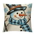 thumbnail image 1 of COMIO  Hello Winter Snowman Decorative Throw Pillow Covers Let It Snow Christmas Tree Blue Buffalo Plaid Outdoor Pillowcase, Snowflakes Farmhouse Holiday Cushion Case Home Decor, 1 of 5