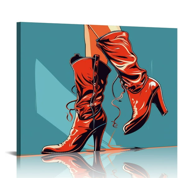 MLJA High Heel Canvas Painting Wall Art The Picture For Home Decoration Beautiful With High Heels Print On Canvas Artwork For Wall Decor
