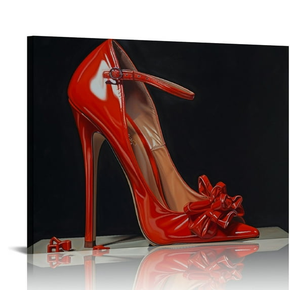COMIO High Heels Posters Woman Faded Red Dress Fashion Illustration Modern Home Wall Decoration Canvas Painting Posters And Prints Wall Art Pictures for Living Room Bedroom Decor