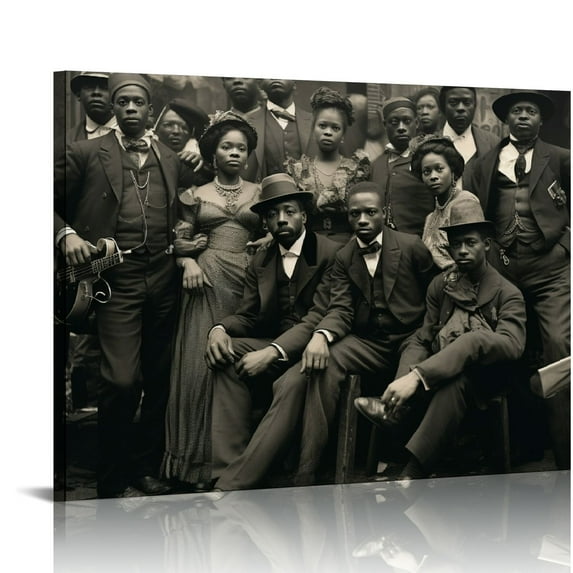 COMIO Historical Poster Poignant Portrait of African American Children, 1936 Black And White Art Printed O Canvas Painting Wall Art Poster for Bedroom Living Room Decor Frame-style