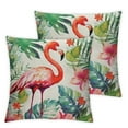 thumbnail image 1 of COMIO  Home Decorative Throw Pillow Covers Flamingo Pattern&amp;Tropical Flower Leaves Cushion Covers 2pc, 1 of 6